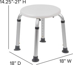 Hercules Series Aluminum Bath and Shower Chair with Adjustable Seat Height