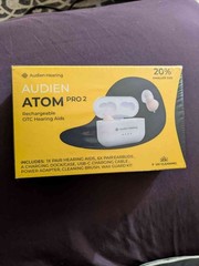Audien Hearing Atom Pro 2 CIC Rechargeable Hearing Aids w/ UV Cleaning Dock