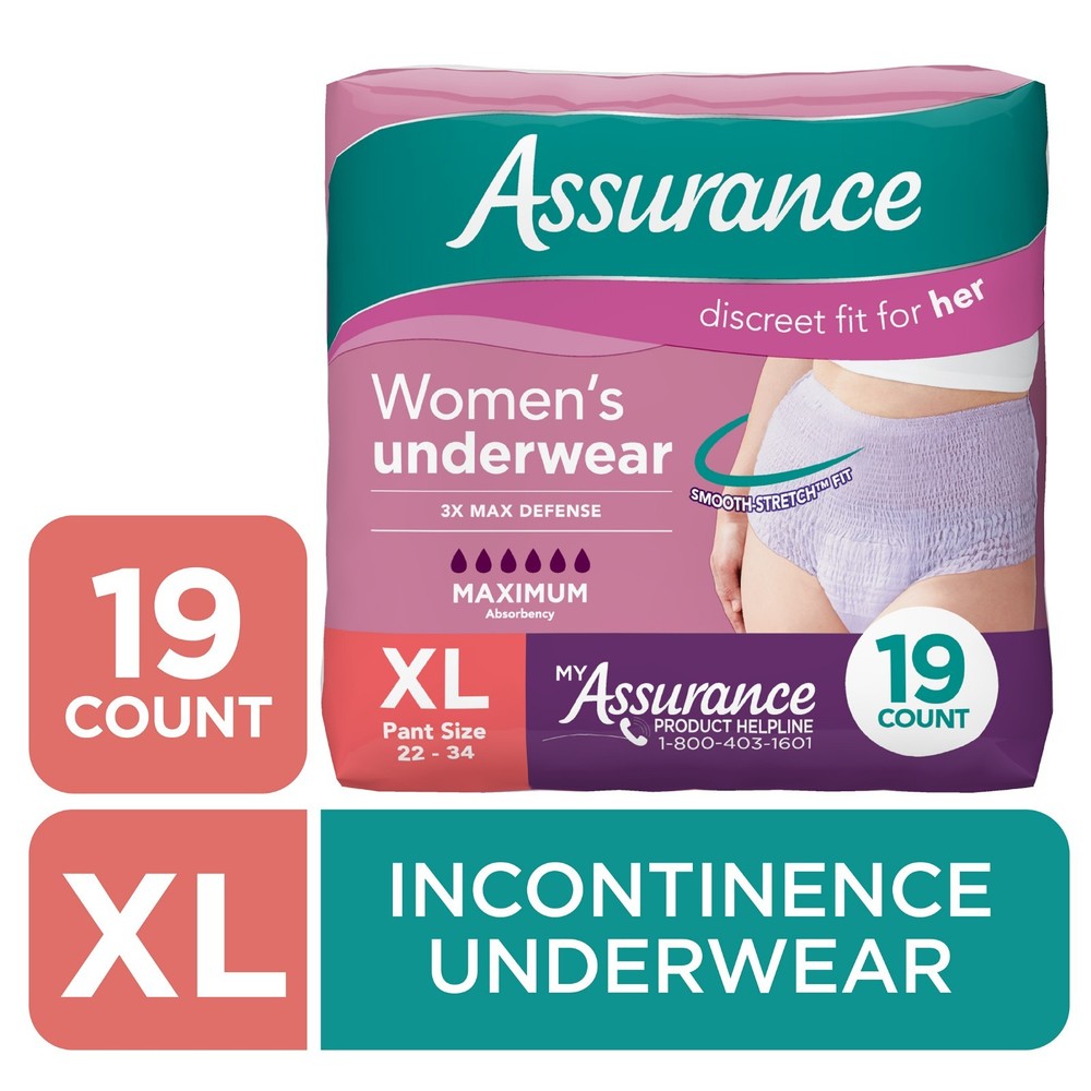 Assurance Women’s Incontinence & Postpartum Underwear,XL , Maximum Absorbency