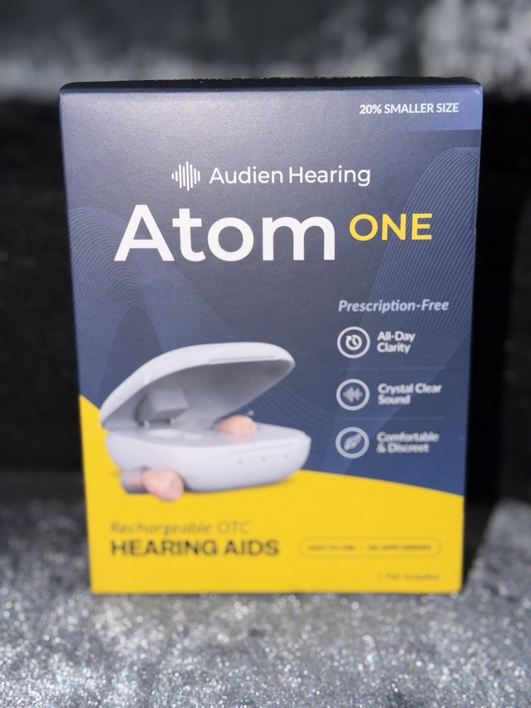 Audien Atom One OTC Hearing Aids Wireless, Rechargeable, Beige BRAND NEW SEALED