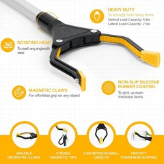 32″ Foldable Reacher Grabber with Strong Magnetic Tip for Seniors, Disabled,