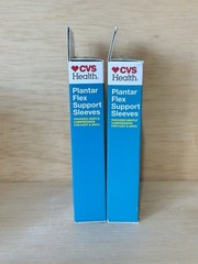 2-CVS Health Plantar Flex 4 Support Sleeves Sz Fits Most Compression Foot & Arch