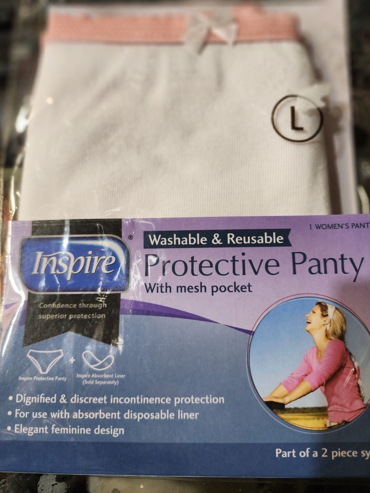 Inspire Women’s Protective Panty W/ Mesh Pocket Size Large New in Package
