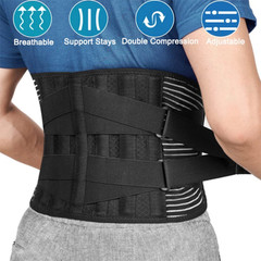 Lower Back Support Brace Adjustable Lumbar Work Belt for Pain Relief Men Women