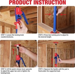 Adjustable Support Rod 2pc 3rd Hand System 18.5″-29.5″ 154lb Heavy Duty