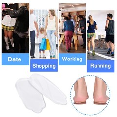 Medial & Lateral Heel Wedge Silicone Insoles, Supination & Large, Clear