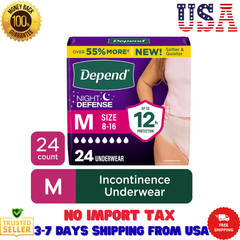 (2 pack) Depend Night Defense Incontinence Underwear for Women L, 22 Count