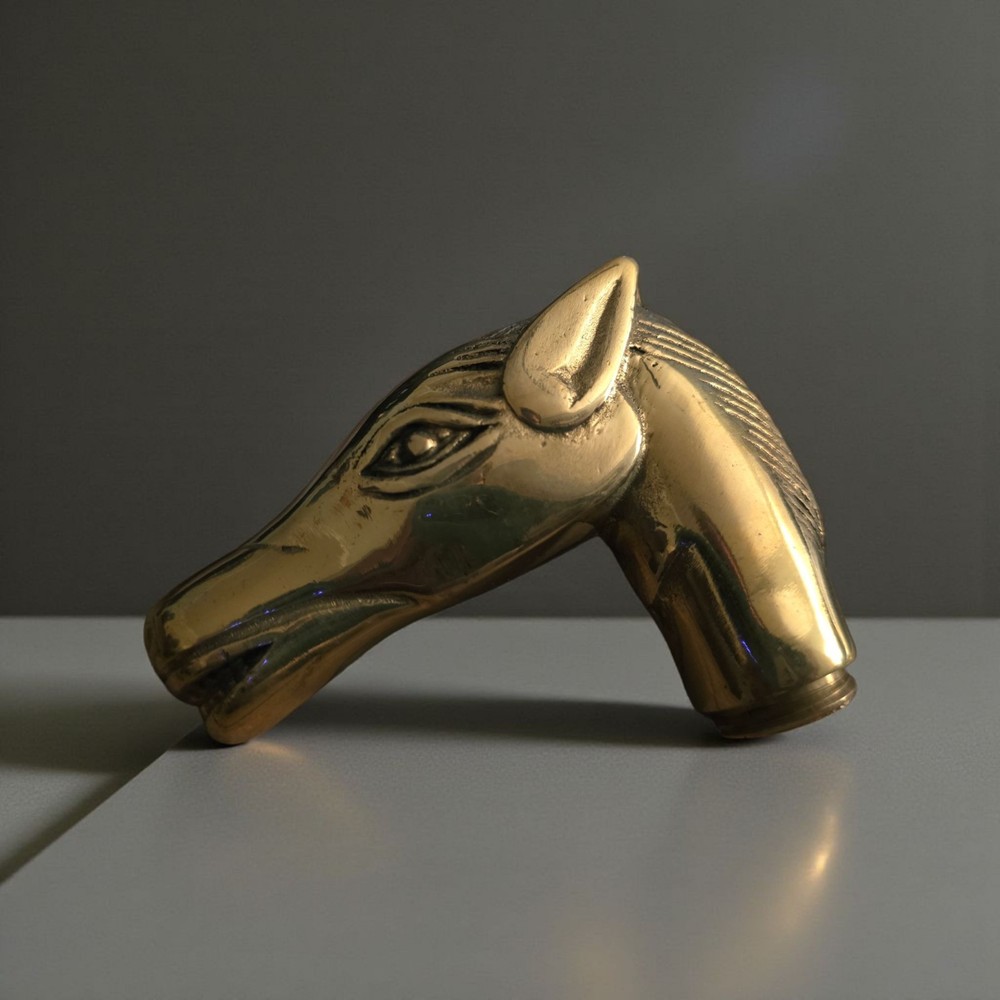 Brass Horse Head Walking Cane Stick NIB