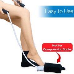RMS Deluxe Sock Aid – Socks Helper with Foam Handles for One Size, White