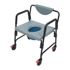 Toilet Chair With Wheels Rolling Bedside Commode Chair Max. Load Capacity 250kg