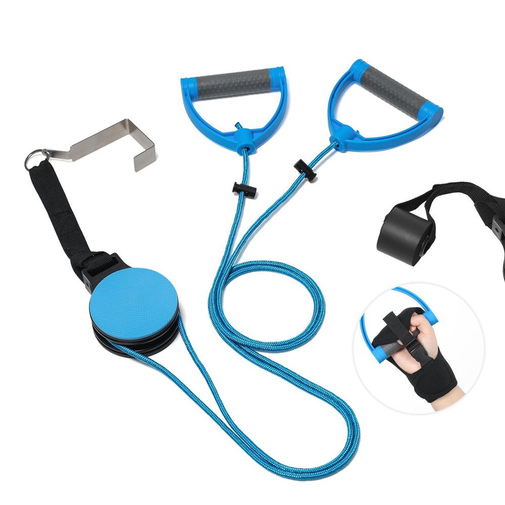 Fanwer Shoulder Pulley for Physical Therapy, Over The Door Big Pulley, Blue