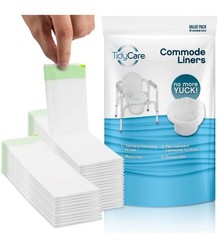 TidyCare Universal Disposable Commode Toilet Chair and Bedpan Liners | 48-Pack
