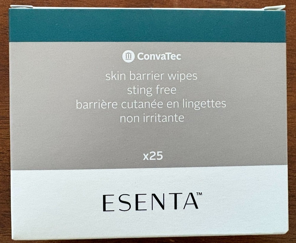 CONVATEC ESENTA OSTOMY SKIN BARRIER WIPES – BOX OF 25 Expires 2028