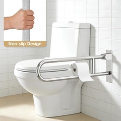 Toilet Grab Bar Support Rail 29.5 Inch, Anti-Slip Knurled Handicap Bathroom Safe