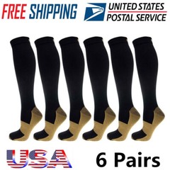 6 Pairs Compression Socks Knee High 20-30mm Hg Graduated Support Men’s Women’s