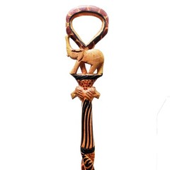 Stoneage Arts Global African Wood Decorative Walking Stick Hand Made In Kenya