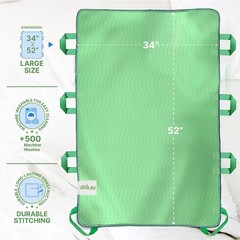Waterproof 34″x52″ Bed Pads for Seniors – Absorbent & Lightweight with 8 Handles