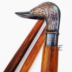 Antique Brass Handle Vintage Style Brown Wooden Walking Stick Cane Handmade Gift