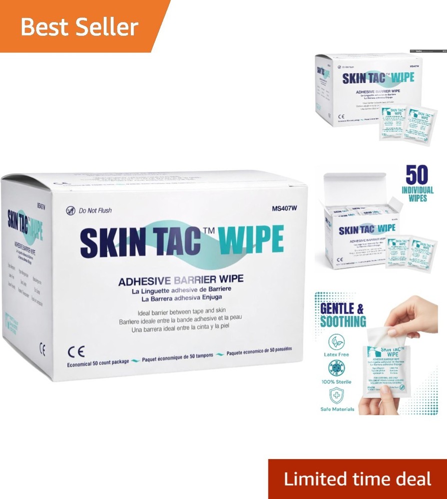 Group Inc Skin Tac H Adhesive Wipes – Portable, Latex-Free, for Sensitive Skin