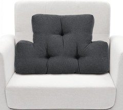 Medium-Soft Back Support Cushion: Plush Dark Grey Pillow for Recliners & Chairs