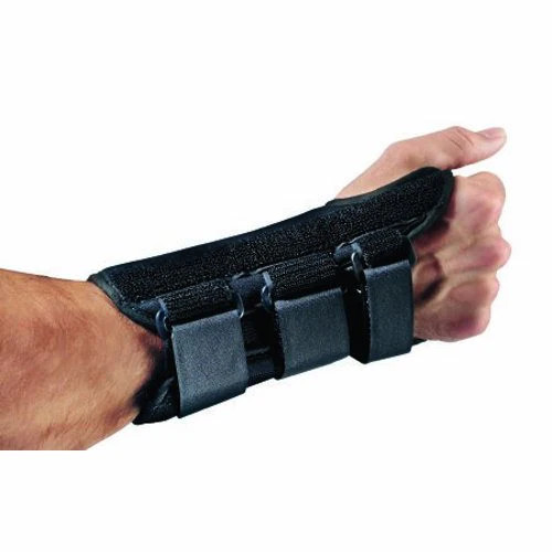 Wrist Brace Aluminum Foam Spandex Plastic Left Hand Bla