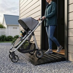 No-Install Rubber Threshold Ramp for Doorways & Garage Entrances Indoor Outdoor