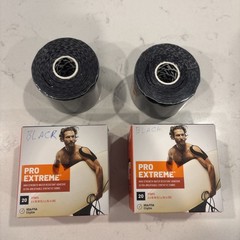 2 KT Tape Pro Extreme Kinesiology Tape Jet Black 40 Strips 2in x 10in HSA FSA