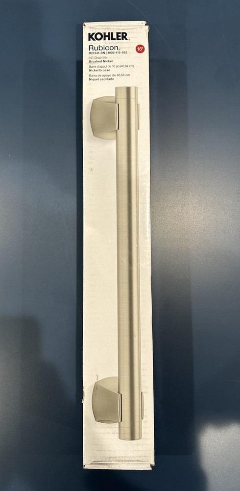 KOHLER Rubicon 16 in. Bathroom Grab Bar – Vibrant Brushed Nickel – ADA Compliant