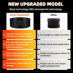 43in-59in EMS Abdominal Muscle Toning Trainer ABS Stimulator Toner Fitness Belt