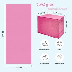 100Pcs Disposable Massage Table Sheets 31″ x 71″ Non-Woven Fabric Pink