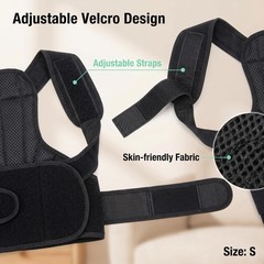 Posture Corrector for Men Women, 4 Support Rods Full Back Brace, Adjustable…