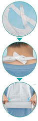 100 Ct Disposable Bibs White PE Plastic 15×22 Crumb Catcher Pocket Adult Patient