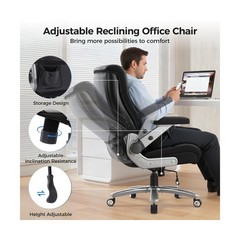 600LBS Big and Tall Massage Office Chair, Extra Wide Seat – 3D Kneading Massa…