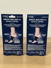Copper Fit Arch Relief Plus Adjustable Compression Black One Size 1 Pair 2 PACK