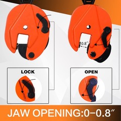YATOINTO Plate Lifting Clamp 1760lbs 0.8T 1763 Lbs, Orange