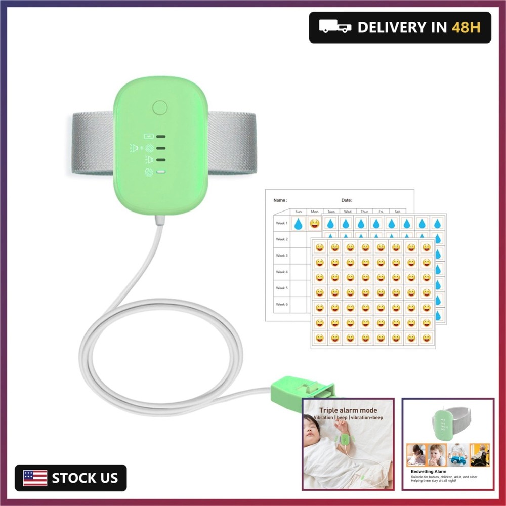 Bed Wetting Alarm for Kids, USB Rechargeable, Pee Alarms with Loud Sound & Stron