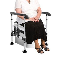 Height/Width Adjustable Toilet Safety Rail for Elderly Steel Frame Max.330 lbs