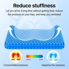 Gel Seat Cushion Cooling Honeycomb Design 18.9 Inch Thick Breathable Pad