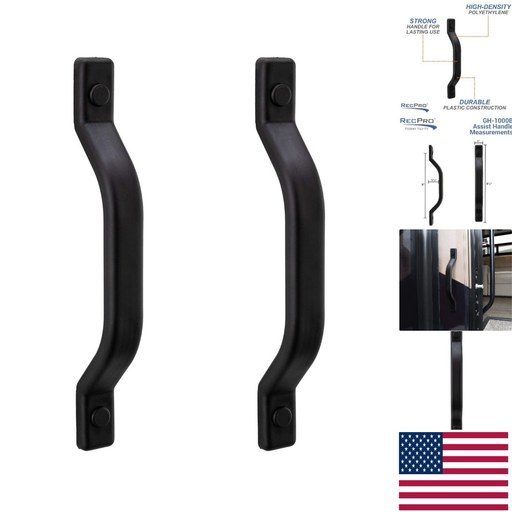 Durable 9.5 Inch RV Grab Assist Handle – Black or White, Lightweight Design