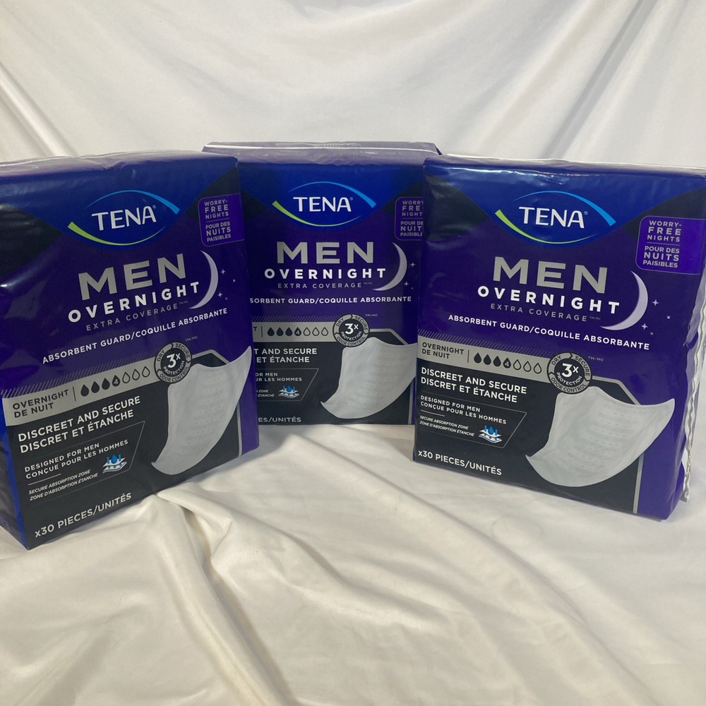 Tena Men Overnight Incontinence Protective Guard Bladder Control Discrete 90 Ct.