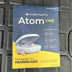 Audien Atom One OTC Hearing Aids Wireless, Rechargeable, Beige SEALED-B2