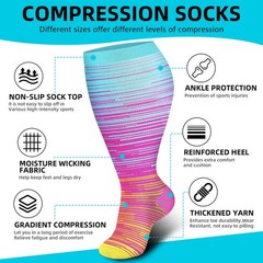 Plus Size 20-30 mmHg Compression Socks for Men and Women Wide Calf 2XL-4X-Large