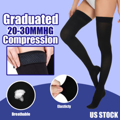 1 Pair Thigh High Compression Socks Medical 20-30 mmHg Stockings for Swelling