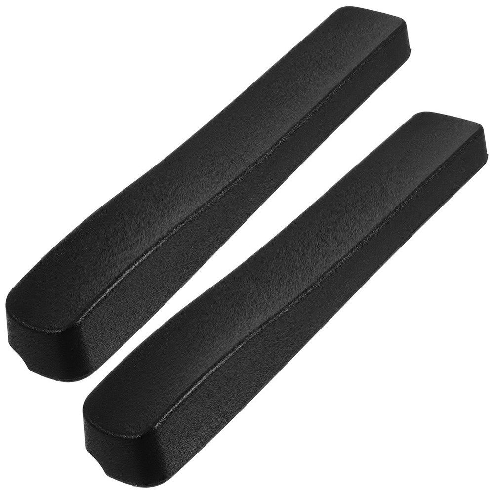 1 Pair Reusable PU Foam Wheelchair Armrest Pads Comfortable Black Cover Set