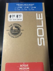 SOLE Active Medium Orthotic Insoles with Met Pad Red Size M 8,W 10 – New