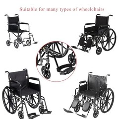 Wheelchair Replacement Swivel Footrests Pair Black