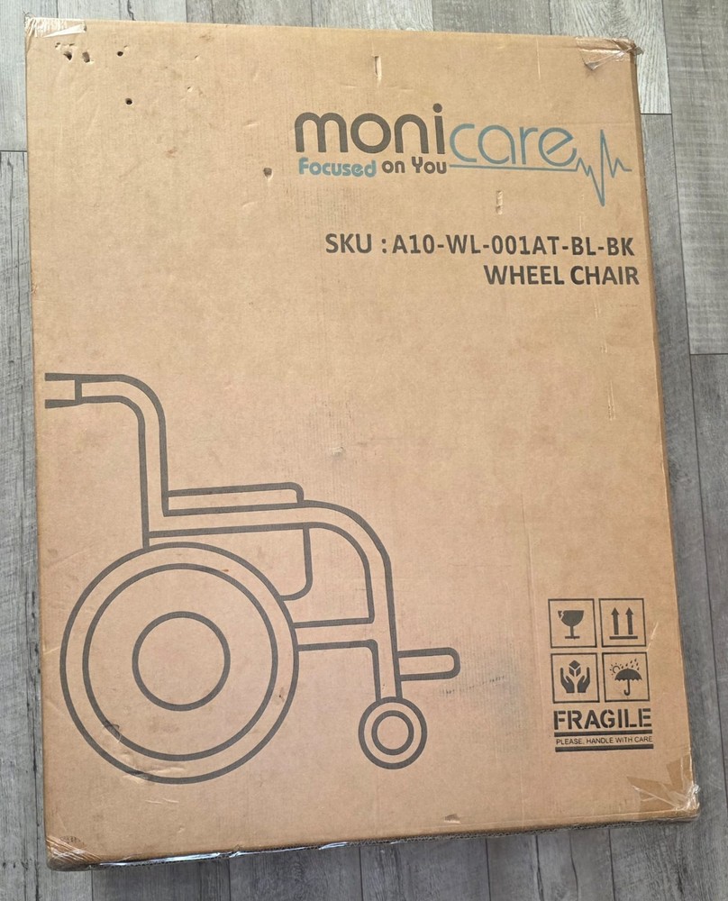 MoNIBloom Wheelchairs for Adults Swing-Away Foot Rest and Parking Brake Folding
