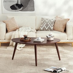 Vadisun Small Oval Coffee Table 33.5 Mid Century Modern Coffee Table For Living