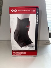 McDavid 195 Ankle Brace Support with Straps & Laces Adjustable- Level3 (M) Black