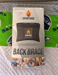 Sparthos Adjustable Lower Back Support Brace Back Brace, Black